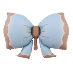 Retro Mavi Fiyonk Şekilli Folyo Balon 1 Adet - Parti Sürprizi