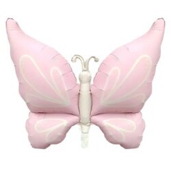 Retro Pembe Büyük Kelebek Folyo Balon 1 Adet - Parti Sürprizi