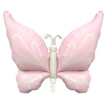 Retro Pembe Büyük Kelebek Folyo Balon 1 Adet - 1