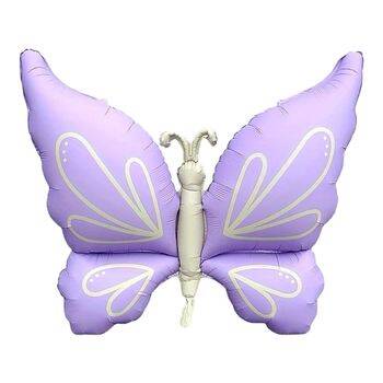Retro Mor Büyük Kelebek Folyo Balon 1 Adet - 1
