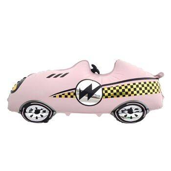 Retro Pembe Renk Yarış Arabası Şekilli Folyo Balon 1 Adet - 1