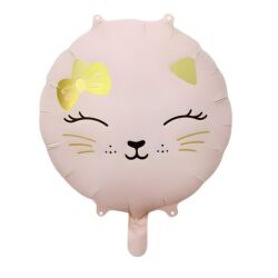 Retro Sevimli Pembe Kedi Folyo Balon 1 Adet - Parti Sürprizi