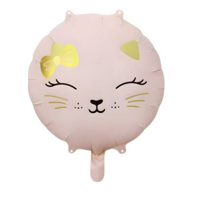 Retro Sevimli Pembe Kedi Folyo Balon 1 Adet - 1