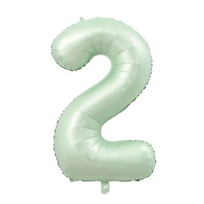 Retro Su Yeşili 2 Rakam Folyo Balon - 1