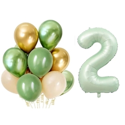 Retro Su Yeşili 2 Yaş Latex Balon Set - Parti Sürprizi