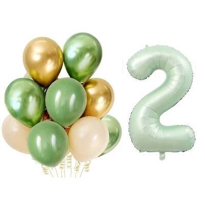Retro Su Yeşili 2 Yaş Latex Balon Set - 1