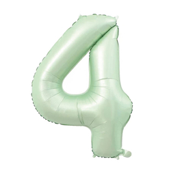 Retro Su Yeşili 4 Rakam Folyo Balon - Parti Sürprizi