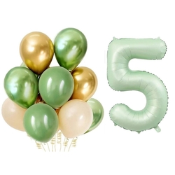 Retro Su Yeşili 5 Yaş Latex Balon Set - Parti Sürprizi