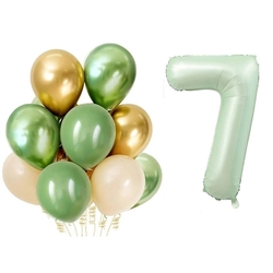 Retro Su Yeşili 7 Yaş Latex Balon Set - Parti Sürprizi