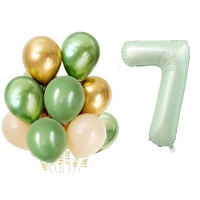 Retro Su Yeşili 7 Yaş Latex Balon Set - 1