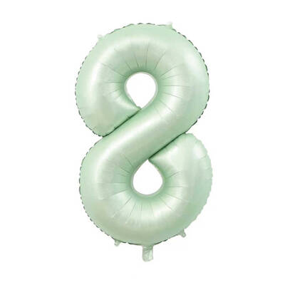 Retro Su Yeşili 8 Rakam Folyo Balon - 1