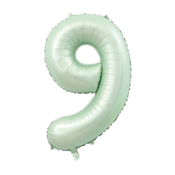 Retro Su Yeşili 9 Rakam Folyo Balon - Parti Sürprizi