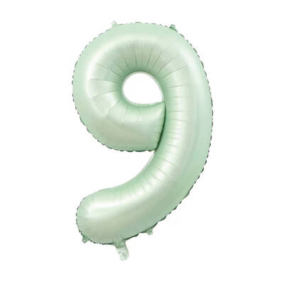 Retro Su Yeşili 9 Rakam Folyo Balon - 1