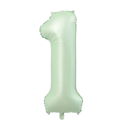 Retro Su Yeşili 1 Rakam Folyo Balon - Parti Sürprizi