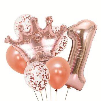 Roe Gold Taçlı 1 den 9 Rakam Balon Set - 2