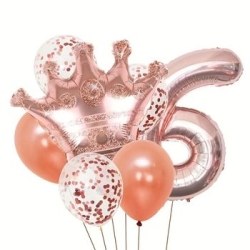 Roe Gold Taçlı 1 den 9 Rakam Balon Set - 7