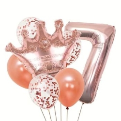 Roe Gold Taçlı 1 den 9 Rakam Balon Set - 8