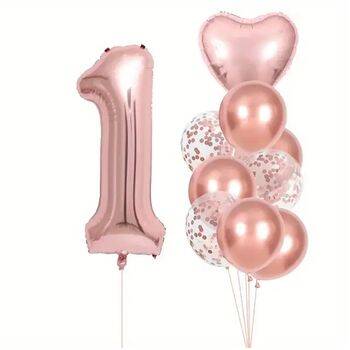 Rose Gold 1 den 9 Yaş Folyo Balon Set - 2