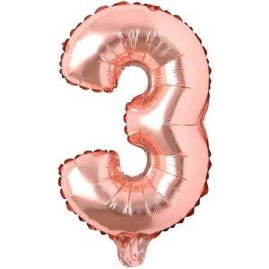 Rose Gold 3 Rakam Folyo Balon 100 Cm - 1