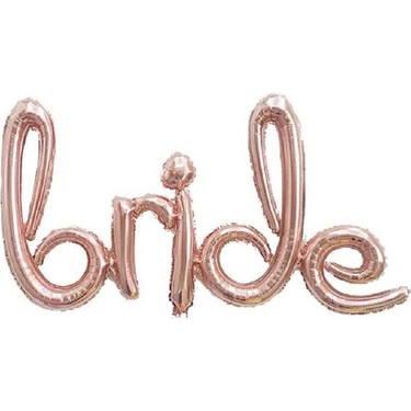 Rose Gold Bride El Yazı Folyo Balon - Parti Sürprizi