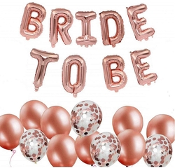 Rose Gold Bride To Be Konfetili Folyo Balon Set - Parti Sürprizi