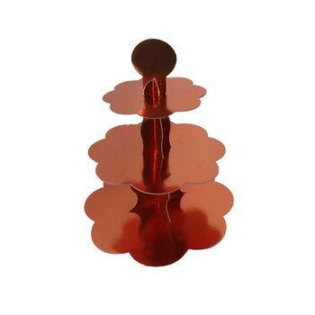 Rose Gold Cupcake Stand 3 Katlı - 1