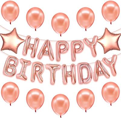 Rose Gold Happy Birthday Balon Set - 1