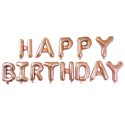 Rose Gold Happy Birthday Folyo Balon - Parti Sürprizi