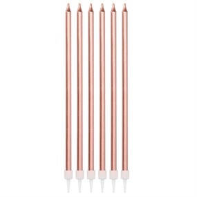 Rose Gold İnce Uzun Mum 6 Adet 14 cm - 1