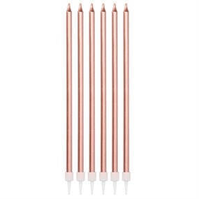 Rose Gold İnce Uzun Mum 6 Adet 20 cm - 1
