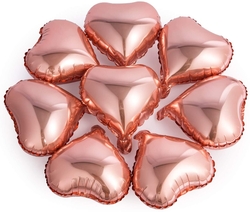 Rose Gold Kalp Mini Shape Folyo Balon 6 Adet - Parti Sürprizi
