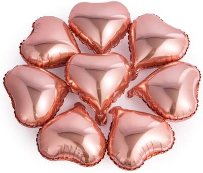 Rose Gold Kalp Mini Shape Folyo Balon 6 Adet - 1