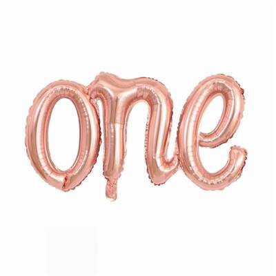 Rose Gold One Yazı Folyo Balon 107X50 cm - 1