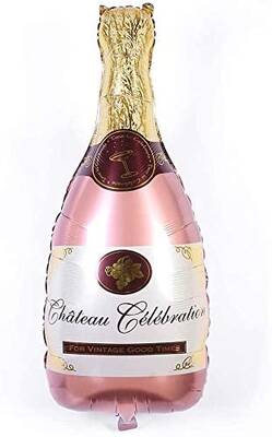 Rose Gold Şampanya Şişesi Şekilli Folyo Balon