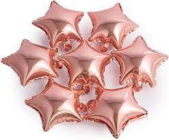 Rose Gold Mini Shape Yıldız Folyo Balon 6 Adet - 1