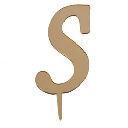 S Harf Aynalı Altın Pleksi 7 cm - Parti Sürprizi