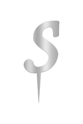 S Harf Aynalı Gümüş Pleksi 7 cm - Parti Sürprizi