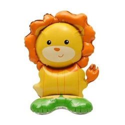 Safari Hayvanları Ayaklı Aslan Şekilli Folyo Balon - Parti Sürprizi