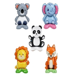 Safari Hayvanları Ayaklı Folyo Balon Set 5 Adet - Parti Sürprizi