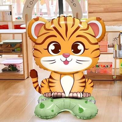 Safari Hayvanları Ayaklı Kaplan Şekilli Folyo Balon - 2