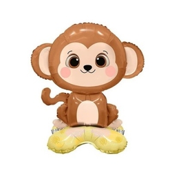 Safari Hayvanları Ayaklı Maymun Şekilli Folyo Balon - Parti Sürprizi
