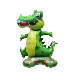 Safari Hayvanları Ayaklı Timsah Şekilli Folyo Balon - Parti Sürprizi