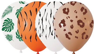 Safari Teması Karışık Renk Latex Balon 10 Adet