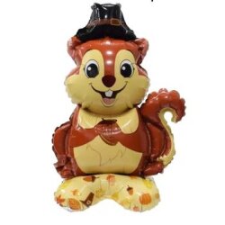 Şapkalı Sincap Ayaklı Folyo Balon 1 Adet - Parti Sürprizi