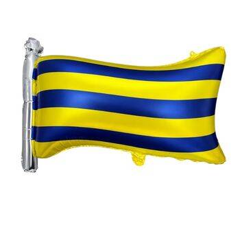 Sarı Lacivert Bayrak Şekilli Folyo Balon 1 Adet - 1