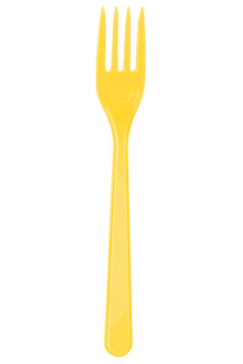 Sarı Plastik Çatal 25 Li - 1