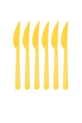 Sarı Renk Plastik Bıçak 25 Li