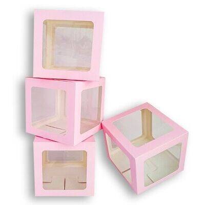 Şeffaf Kutu Pembe Büyük Boy 25 cm 1 Adet - 1