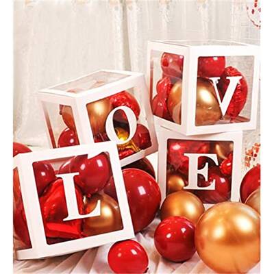 Şeffaf Kutu ve Harf Beyaz Love Yazı - 1