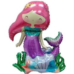 Şekilli Deniz Kızı Folyo Balon 1 Adet - Parti Sürprizi